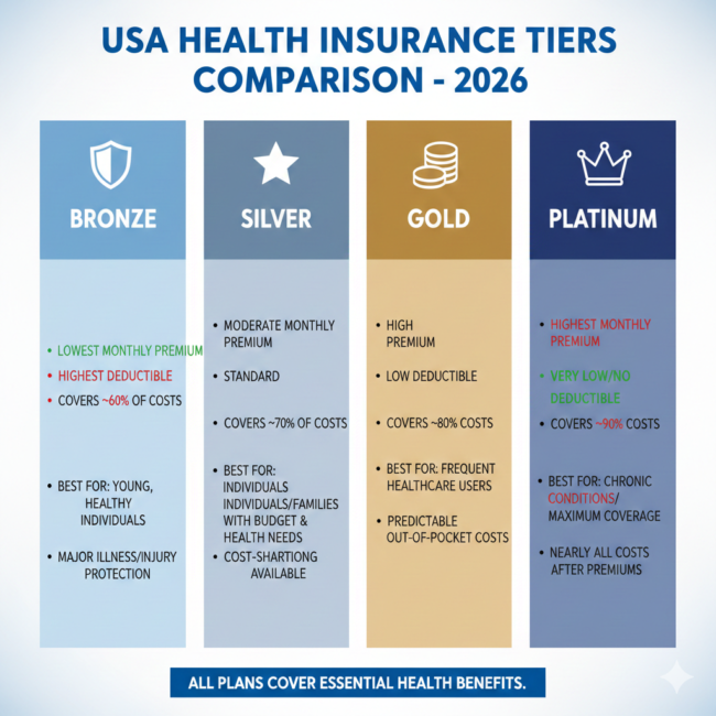health-insurance-tiers-comparison-2026-usa