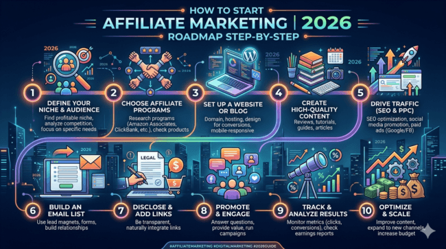 how to start affiliate marketing step by step 2026