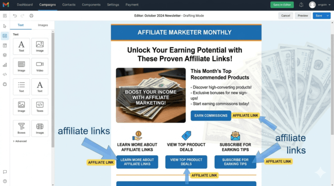 substack newsletter passive income USA affiliates
