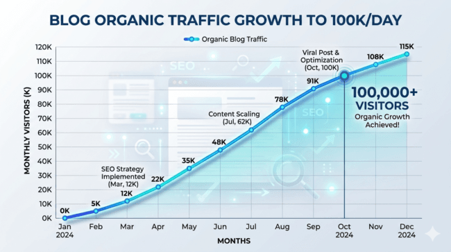 blog traffic growth 2026 USA organic