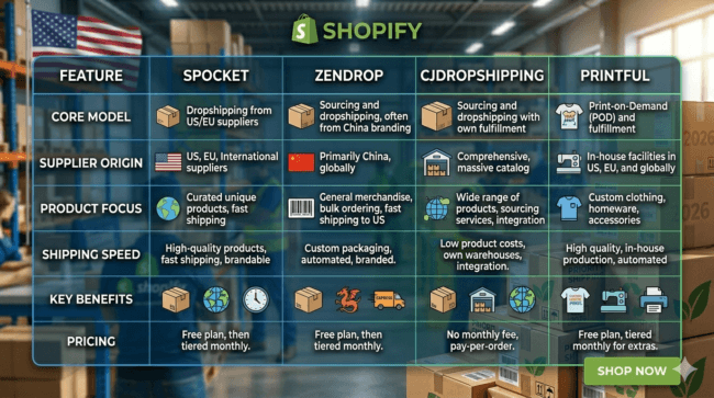 dropshipping suppliers USA 2026