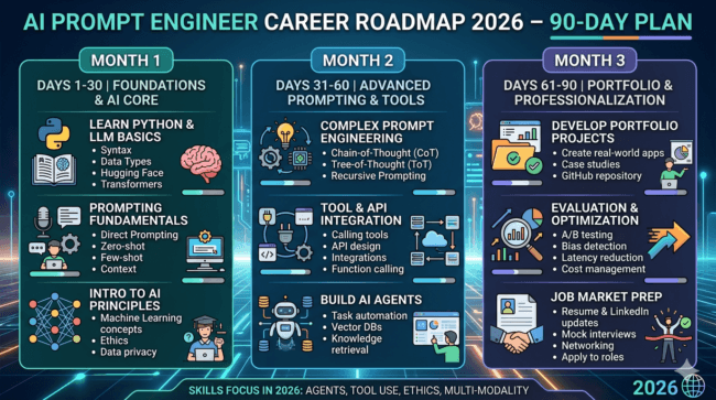 AI Prompt Engineer Career Roadmap 2026 – 90-Day Plan