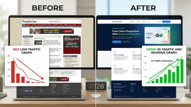 before after website improvement 2026