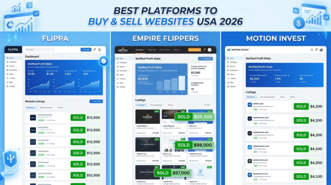 best platforms to buy websites USA 2026