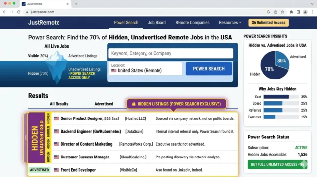 JustRemote hidden remote job websites