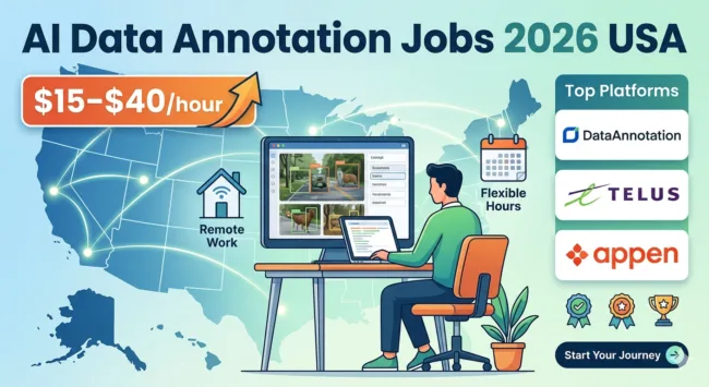 AI Data Annotation Jobs 2026 USA remote no experience platforms
