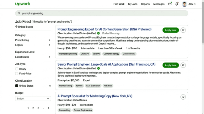 Freelance AI Prompt Engineer Jobs on Upwork 2026