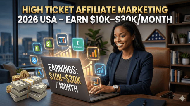 High Ticket Affiliate Marketing 2026 USA Earn $10K–$30K/Month