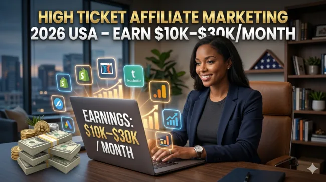 High Ticket Affiliate Marketing 2026 USA Earn $10K–$30K/Month