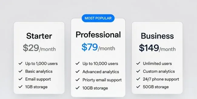 Micro SaaS 3-tier pricing strategy for beginners — Starter Professional Business plans