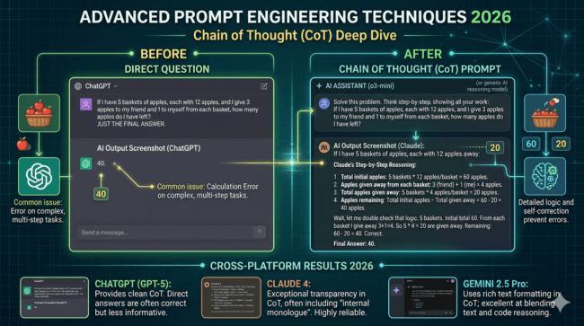 Advanced Prompt Engineering Techniques 2026 – Chain of Thought examples