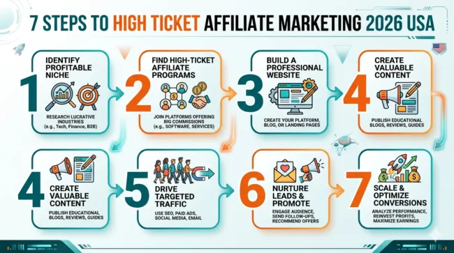 Step-by-step guide to high ticket affiliate marketing 2026 USA