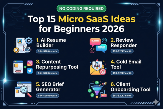 Top 15 micro SaaS ideas for beginners 2026 USA chart with revenue potential