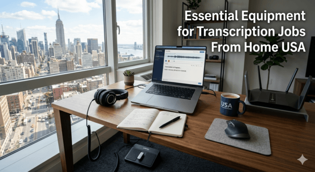 Equipment needed for transcription jobs from home usa