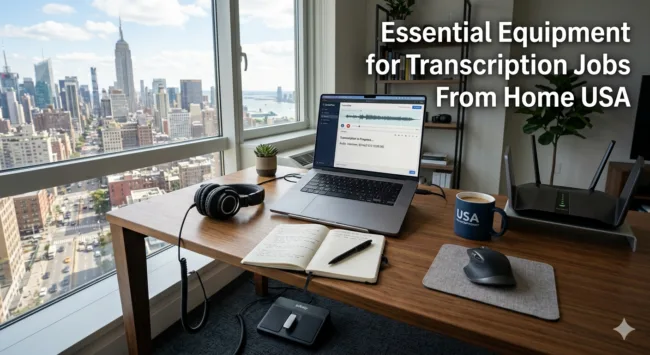 Equipment needed for transcription jobs from home usa
