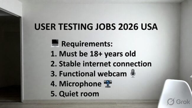 requirements for user testing jobs 2026 USA