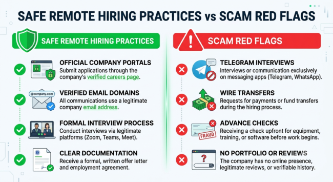 Avoid work from home job scams red flags checklist