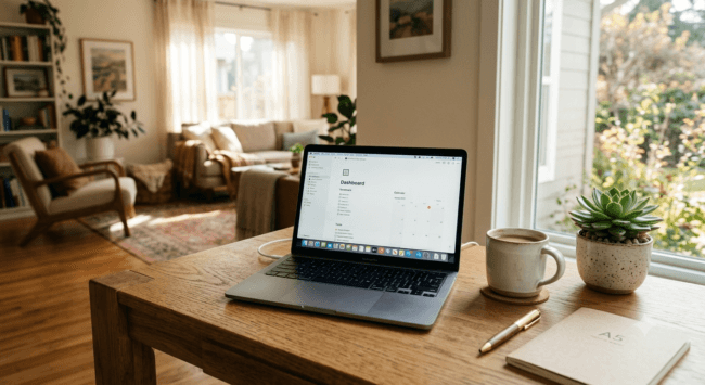 Freelance writer home office tools setup for content creation.