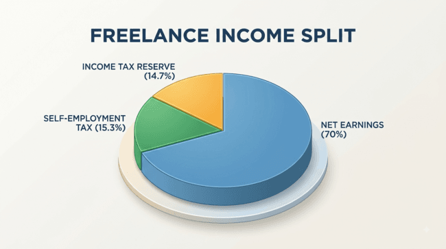 Freelance tax allocation breakdown pie chart