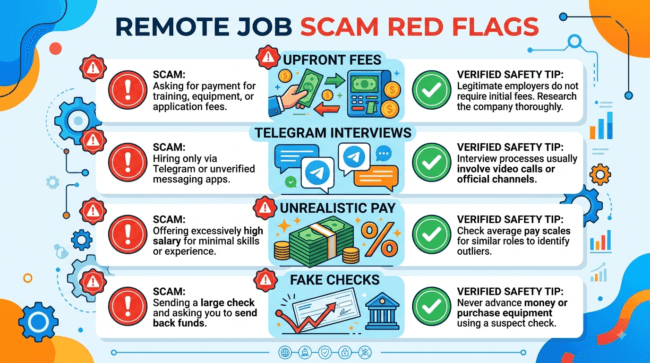 Warning signs and red flags for remote data entry scams