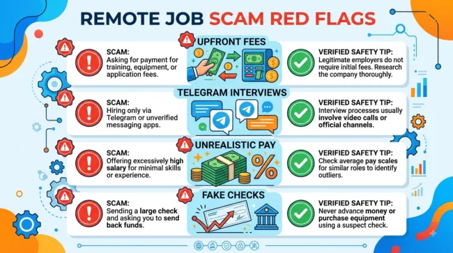Warning signs and red flags for remote data entry scams